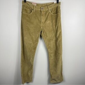 Levis Women Straight Leg 32x30 Corduroy Tan Stretch High Rise Retro Classic Pant